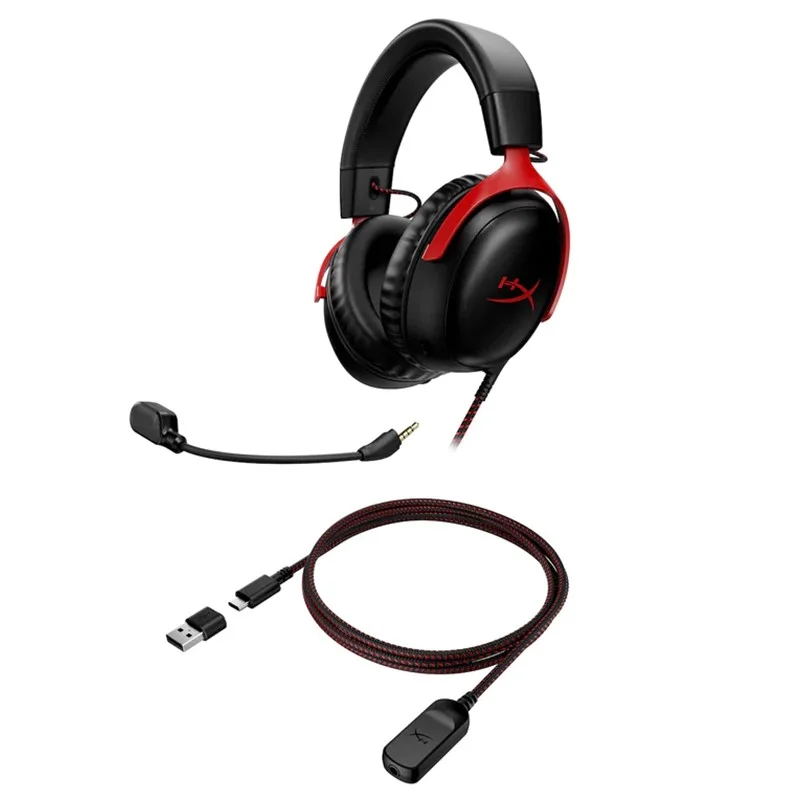 HyperX Cloud III DTS Headphone:X Spatial Audio Wired Gaming Headset for PC, PS5, PS4, Xbox One, Switch - Black/Red - Image 6