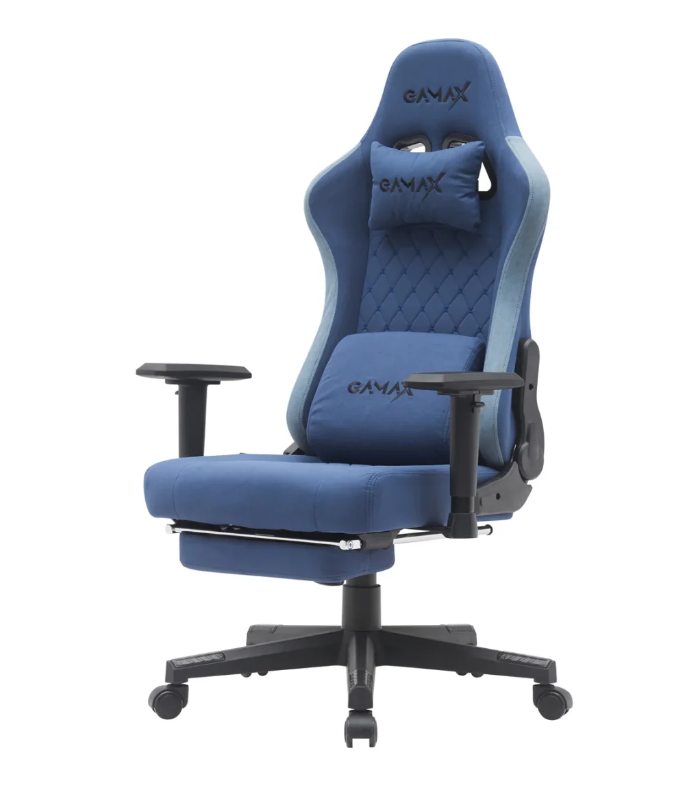 Gamax Gaming Chair model BS-7970 with Foot Rest - Dark Blue - Image 6