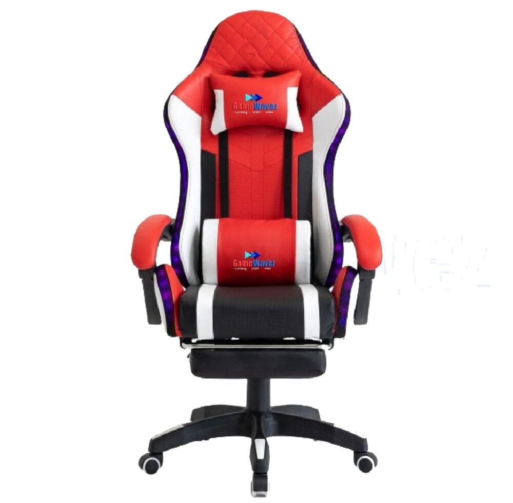 Gamewavez Gaming Chair -White + Red + Black RGB