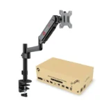 GAMEON GO-3363 Pole-Mounted Gas Spring Single Monitor Arm, Stand And Mount For Gaming And Office Use, 17" - 32", Each Arm Up To 9 KG, Black