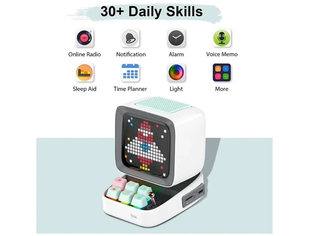 DIVOOM DITOO PROGRAMABLE, CUSTOMIZABLE PIXEL ART LED BLUETOOTH MINI SPEAKE - WHITE - Image 4