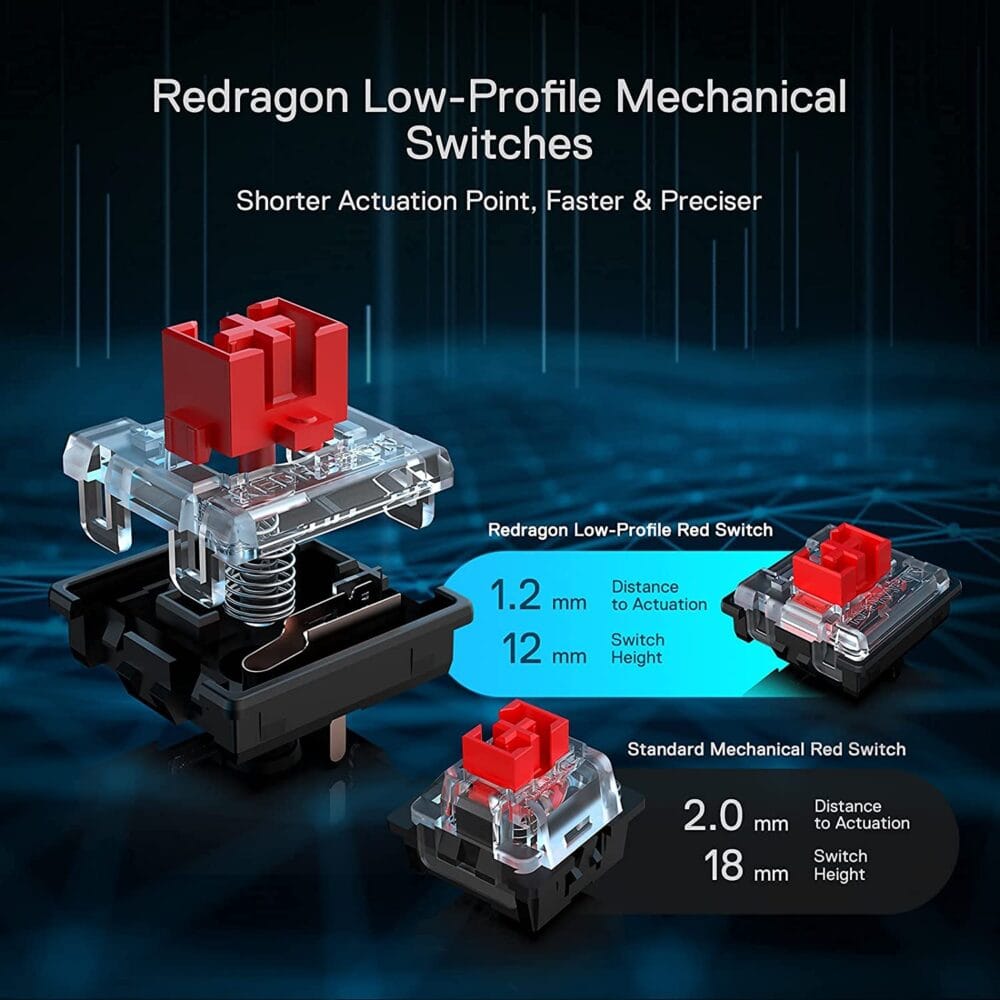 Redragon K614 Anivia RGB Mechanical Gaming Keyboard – Low Profile Red Switch (Black) - Image 7