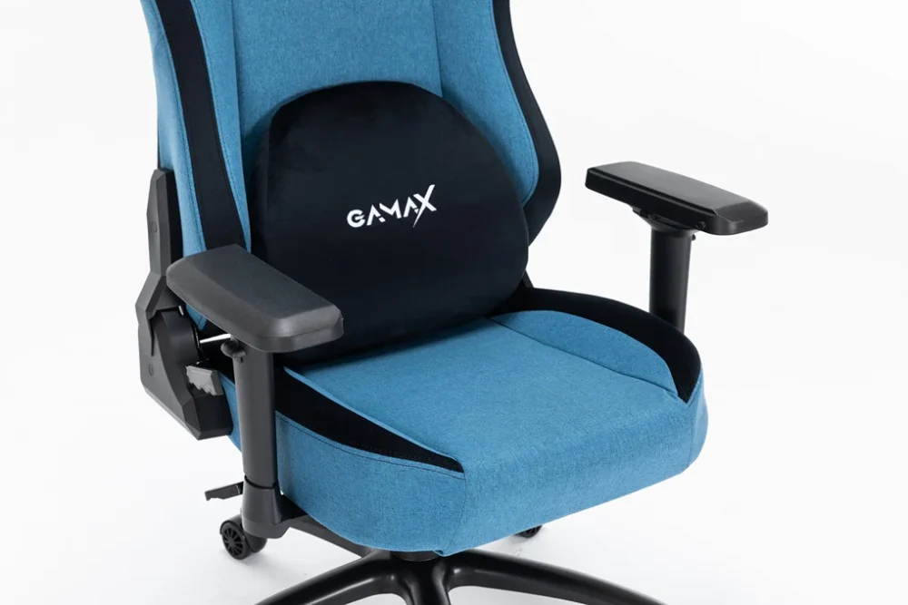 Gamax Ergonomic Adjustable Gaming Chair with Lumbar Support - Light Blue & Black - Image 13