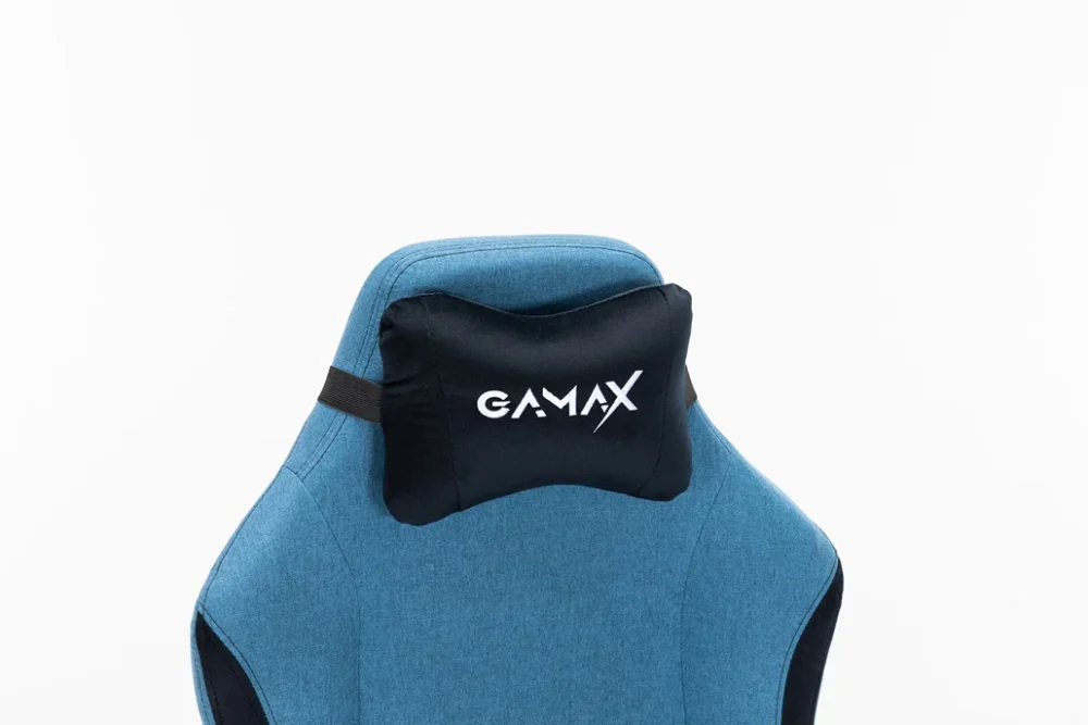 Gamax Ergonomic Adjustable Gaming Chair with Lumbar Support - Light Blue & Black - Image 11