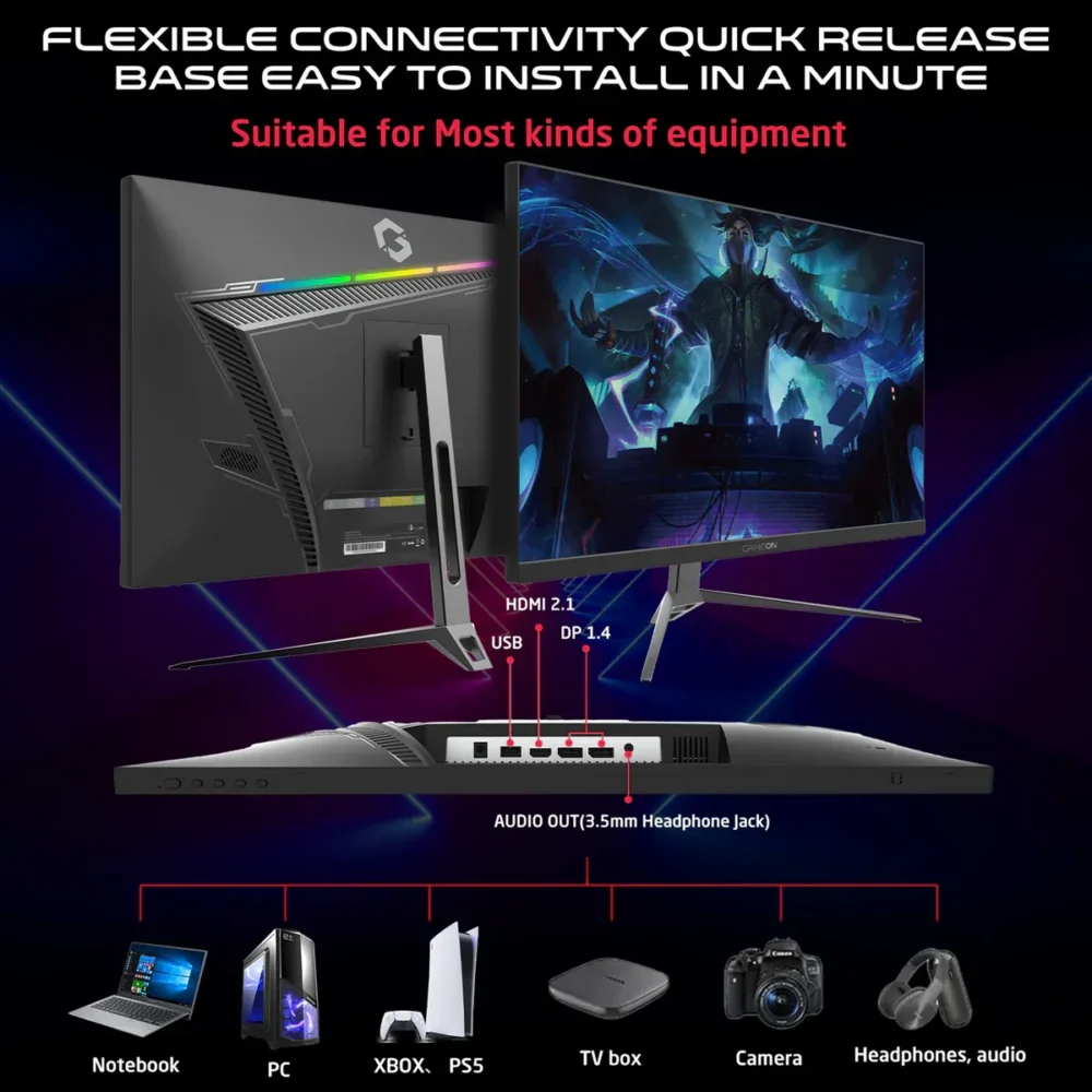 GAMEON GOES27QHD240IPS 27" QHD, 240HZ, MPRT 0.5MS, HDMI 2.1, FAST IPS GAMING MONITOR (SUPPORT PS5) - Image 8