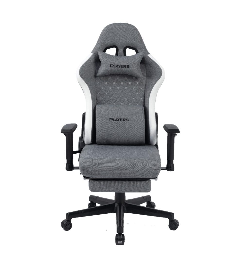 PLayers  Gaming Chair with Foot Rest – Gray / White