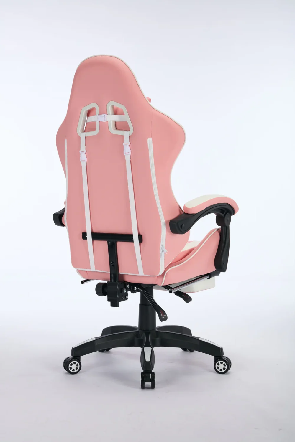 Oartex Gaming Chair with Foot Rest - Pink & White - Image 4