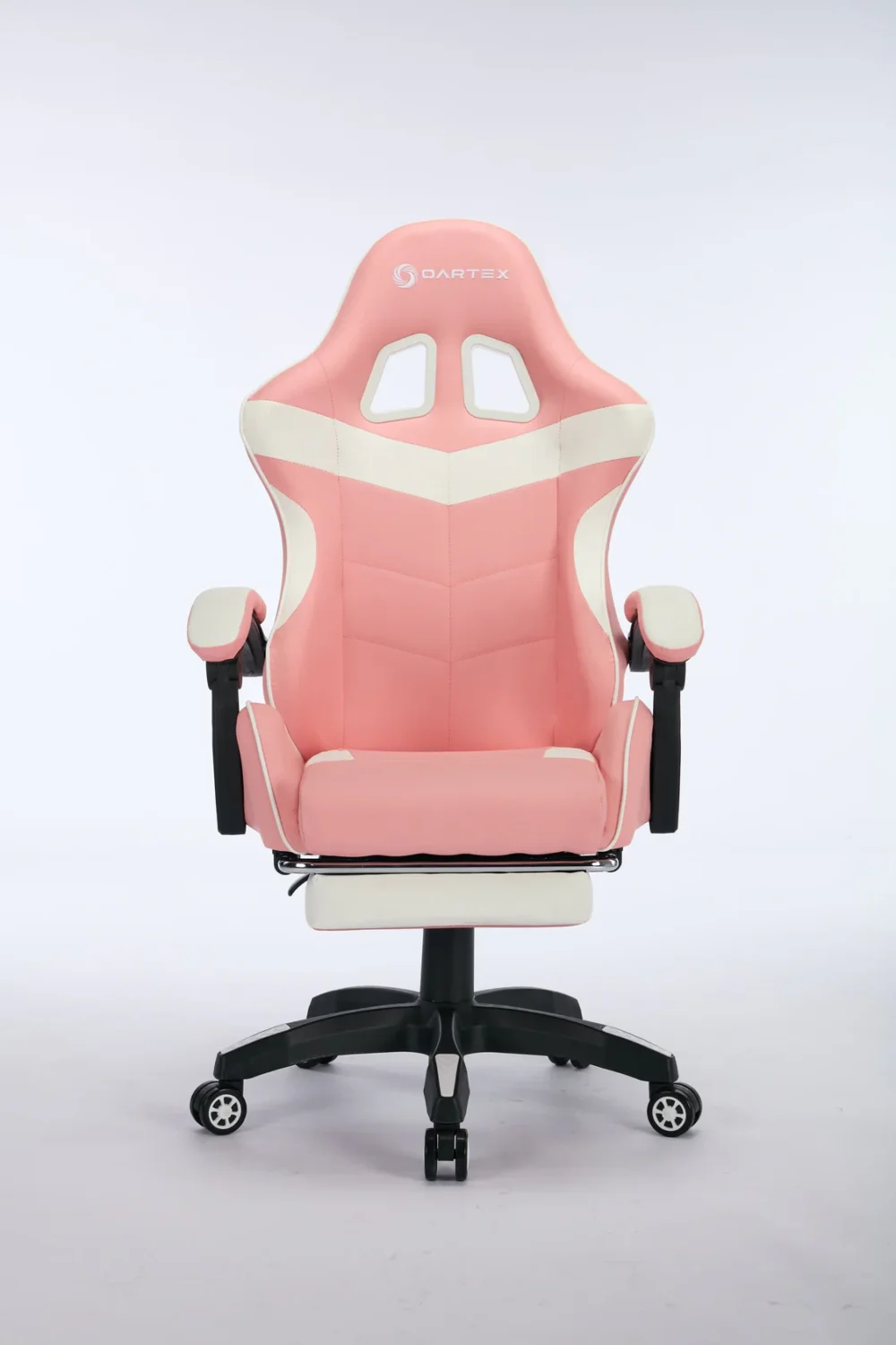 Oartex Gaming Chair with Foot Rest - Pink & White - Image 10
