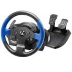Thrustmaster T150 Force Feedback Racing Wheel With 13 Actions Buttons & D-Pad, Two Wheel-Mounted Paddle Shifters, Large-Optimized Pedal Set, Compatible with PS3, PS4, PS5 & PC - Black/Blue