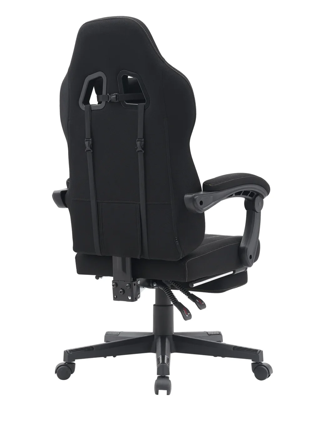 ⁦Gamax Model Adjustable Fabric Gaming Chair with Lumbar Support & Foot Rest - Black⁩ - الصورة ⁦2⁩