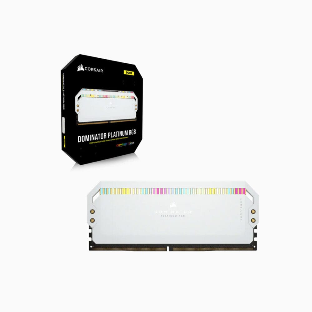⁦Corsair Dominator Platinum RGB 32GB (2x16GB) DDR5 5600MHz C36 Memory Kit - White⁩ - الصورة ⁦3⁩