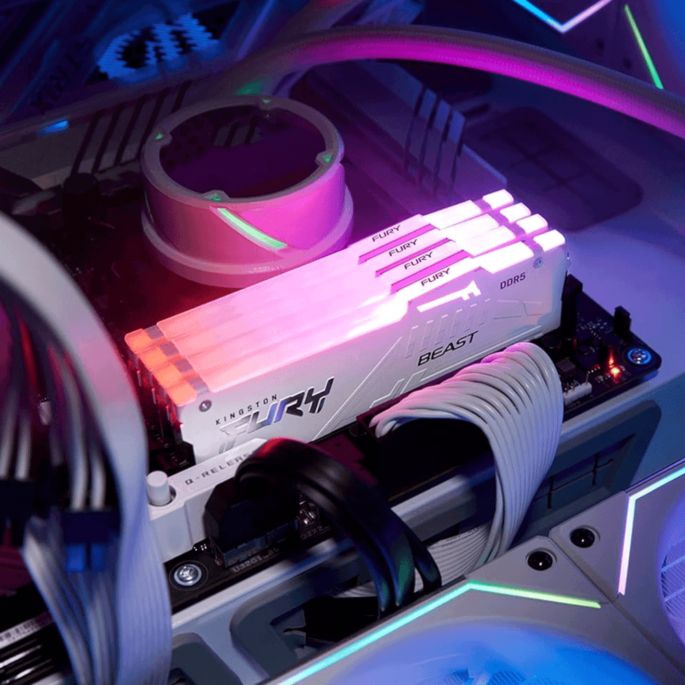 Kingston Fury Beast RGB 32GB (2x16GB) DDR5 6000MT/s CL40 Memory Kit - White - Image 6