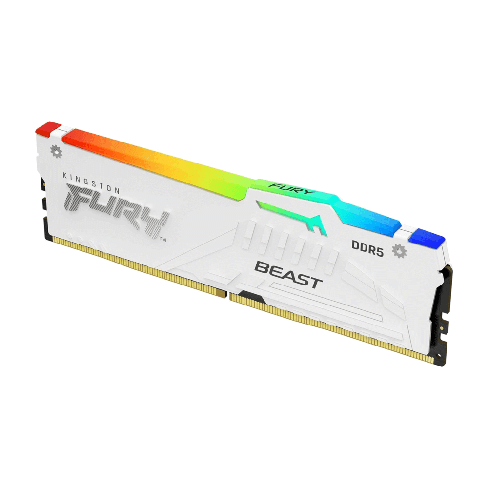 Kingston Fury Beast RGB 32GB (2x16GB) DDR5 6000MT/s CL40 Memory Kit - White - Image 2