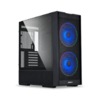 LIAN LI Lancool 215 Mid-Tower Tempered Glass Side Panel Case with 2 Fan - Black