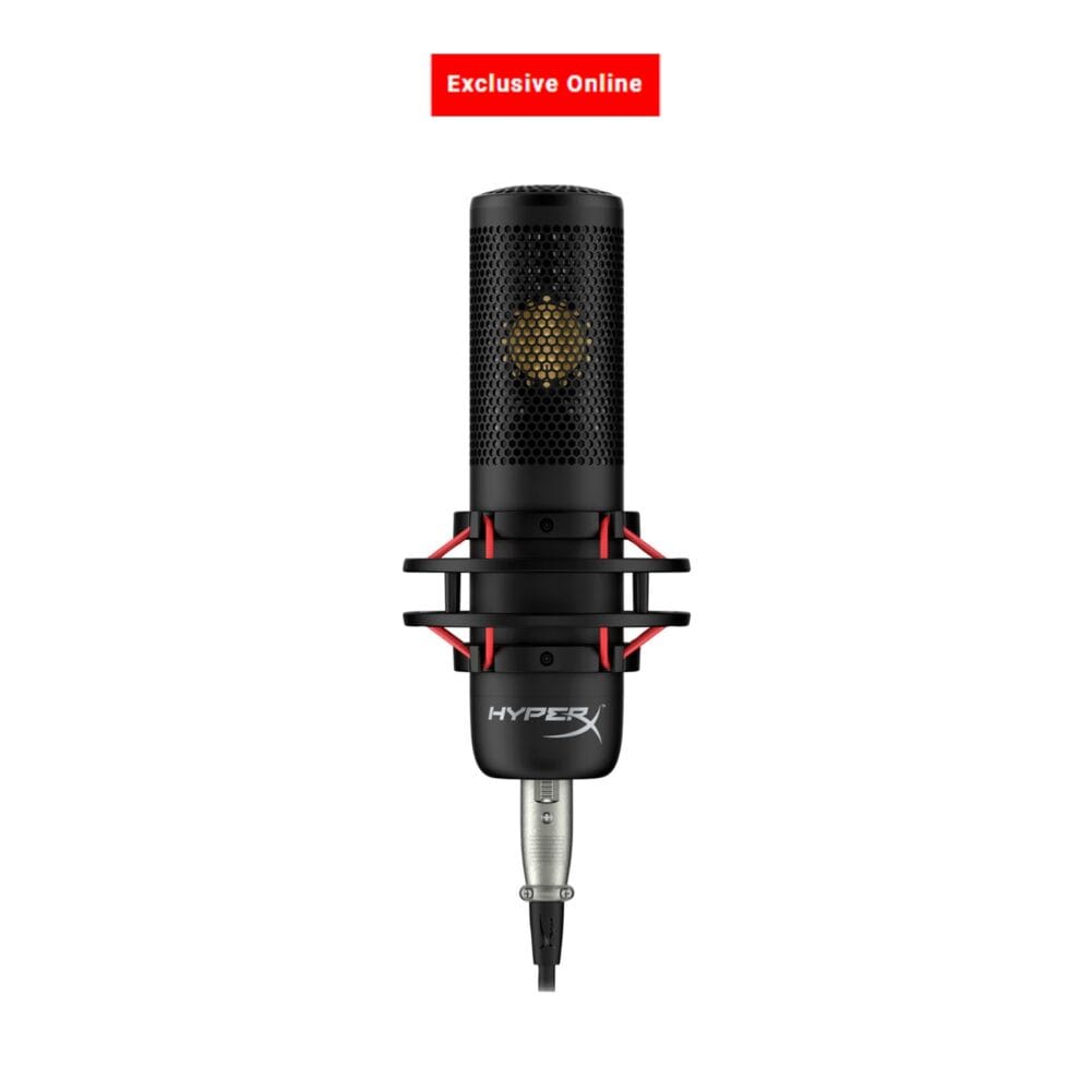 HyperX ProCast Gold-SputteredLarge Diaphragm Condenser XLR Connection Microphone Built in Anti Vibration Shock Mount Black, Cable/Mixer not included