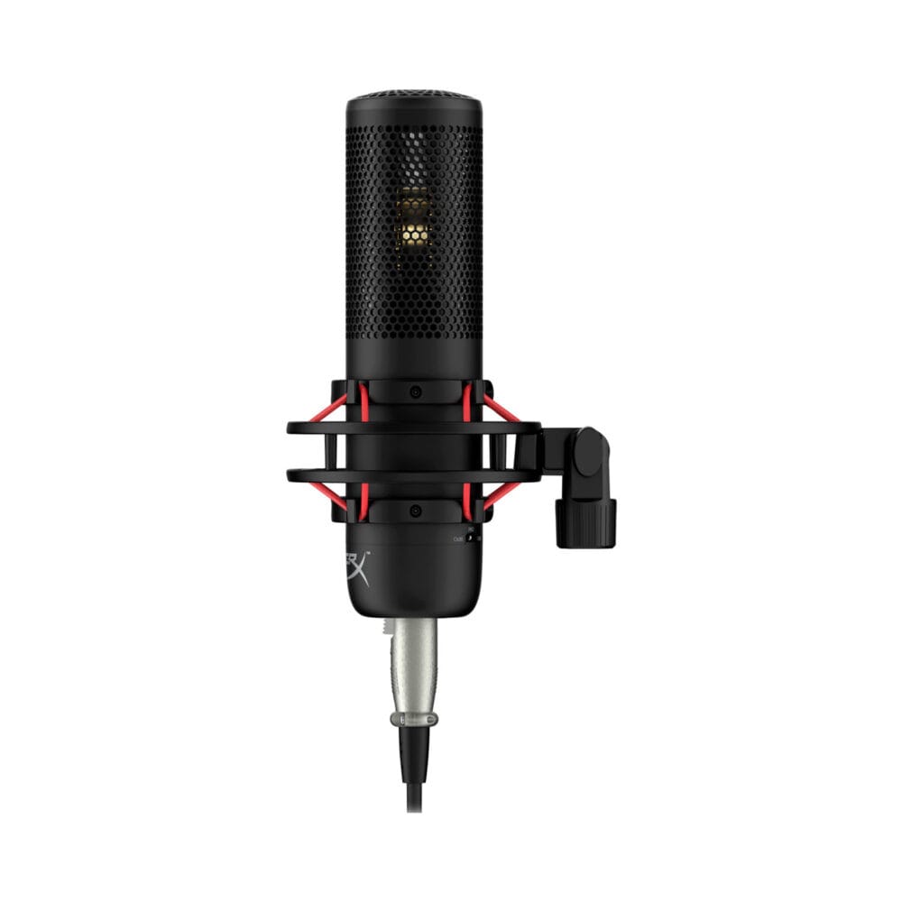 ⁦HyperX ProCast Gold-SputteredLarge Diaphragm Condenser XLR Connection Microphone Built in Anti Vibration Shock Mount Black, Cable/Mixer not included⁩ - الصورة ⁦3⁩