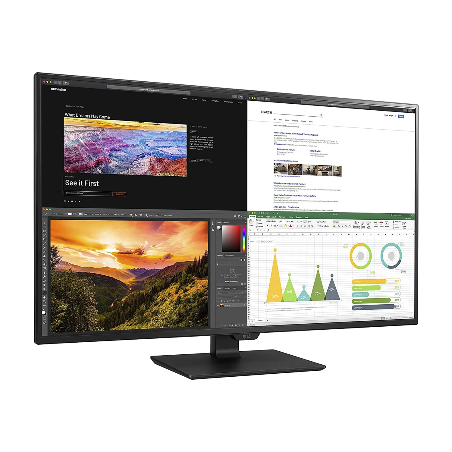 LG 42.5" IPS Panel 60Hz 8ms UHD 4K Gaming Monitor - Image 3