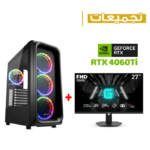Gaming PC i5-12400F, H610 Motherboard, 16GB DDR4 RAM, 1TB NVMe SSD, PNY Verto RTX 4060 Ti 8GB VGA, 750 WATT PSU, Sharkoon TK5M Mid Tower Case, USB Wi-Fi Adapter, Windows 11 Pro (License), MSI G274F 27" IPS FHD 180Hz Gaming Monitor