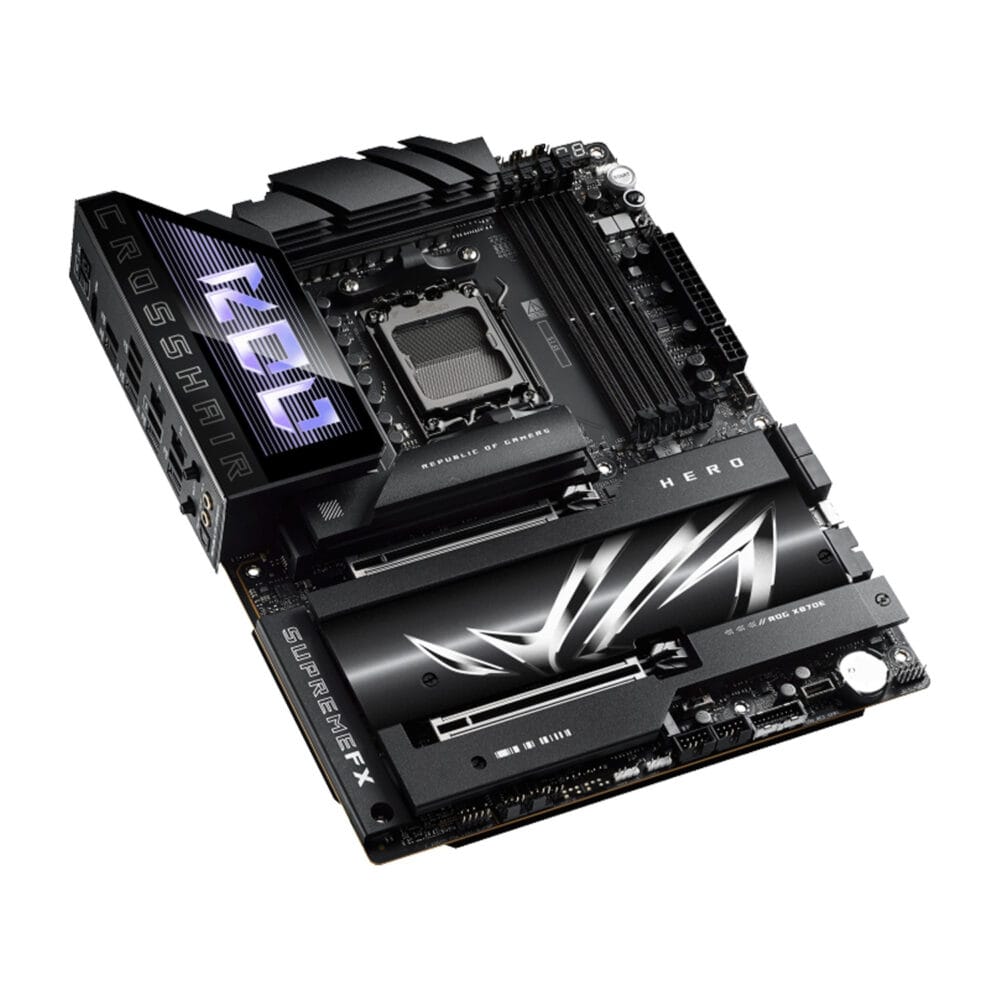 ⁦Asus Rog CrossHair X870E Hero AMD Ryzen Wi-Fi7 DDR5 ATX Gaming Motherboard⁩ - الصورة ⁦4⁩