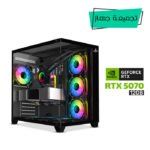 Gaming PC i7-14700F, GigaByte Intel B760M G AX WIFI DDR5 MotherBoard, 32GB DDR5 (6000) RAM, 1TB NVMe SSD, RTX 5070 12GB VGA, 850 Watt GOLD PSU, AZZA L240 Liquid Cooler, Sharx Profin XI700B Case Black, Windows 11 Pro License