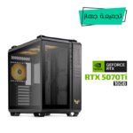 Gaming PC Ryzen 7 9800X3D, ROG STRIX X870-F WiFi 7 MB, 32GB DDR5 (6000) RAM, 2TB NVMe Gen-4 (7400) SSD, ROG STRIX RTX 5070 Ti 16GB VGA, TUF 1000 WATT GOLD PSU, Asus TUF L360 Liquid Cooler, Asus TUF GT502 PLUS Case, Asus TUF 3x RGB Fans, Win 11 Pro License