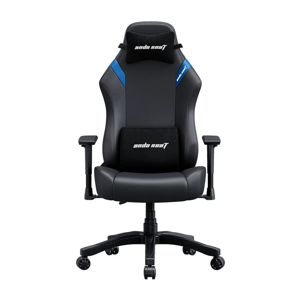 Anda Seat LUNA Series Large Gaming Chair Includes Adjustable Lumbar & Headrest Pillows - Black/Blue( Installation not included )