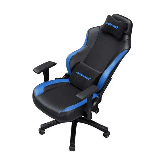 Anda Seat Luna Gaming Chair PVC Leather Head Cushion, Chair, Lumbar Support - Black/Blue( Installation not included ) - Image 3