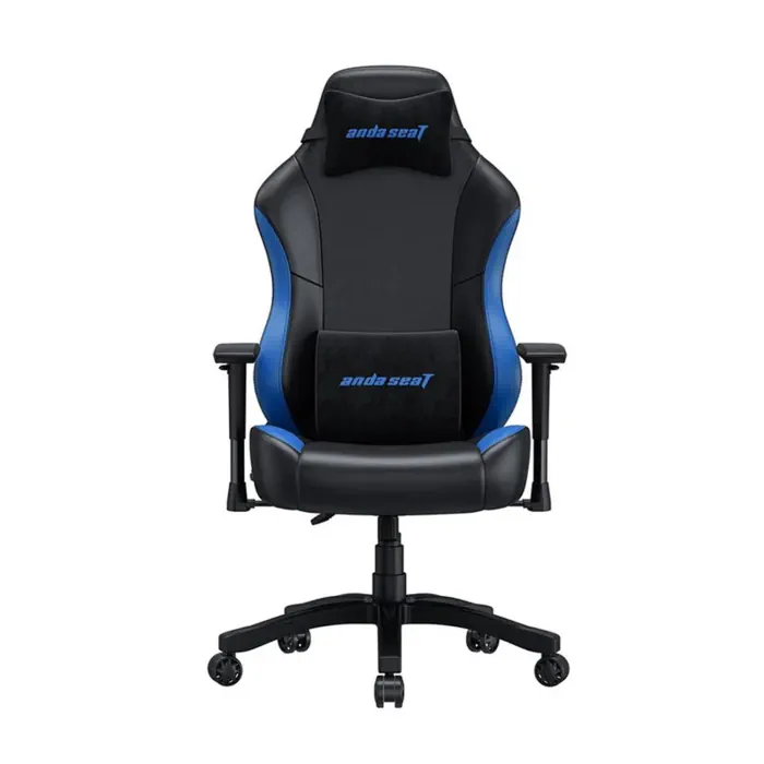 Anda Seat Luna Gaming Chair PVC Leather Head Cushion, Chair, Lumbar Support - Black/Blue( Installation not included )